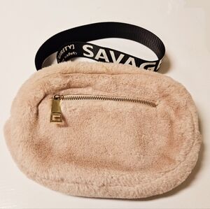 COPY - Light Blush Pink Faux Fur Fanny Pack with Gold Tone Hardware